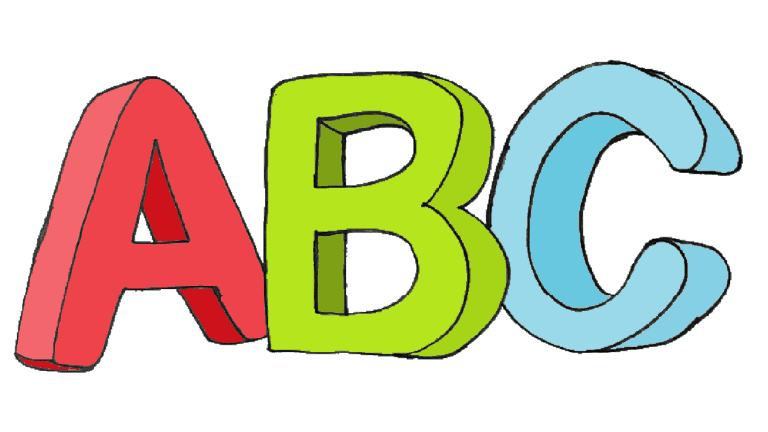 How to draw abc 3D easy - ABC 3D drawing and coloring for kids