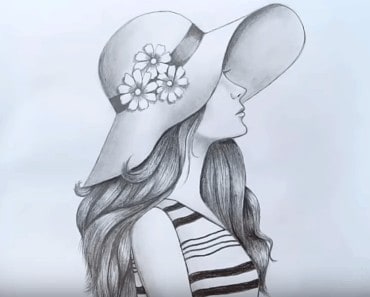 How to Draw a Girl with Hat for BEGINNERS step by step – Pencil drawing tutorial