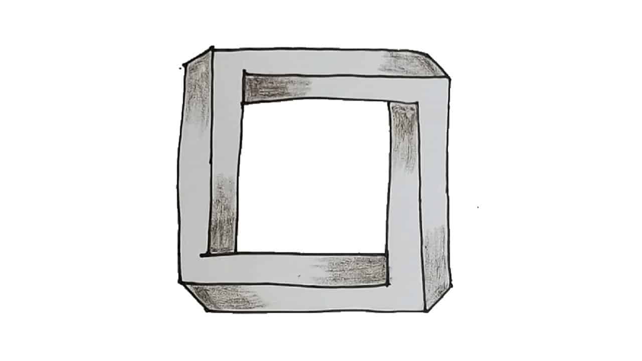 How To Draw A Impossible Square 3d Easy 3d Drawing Step By Step For Beginners