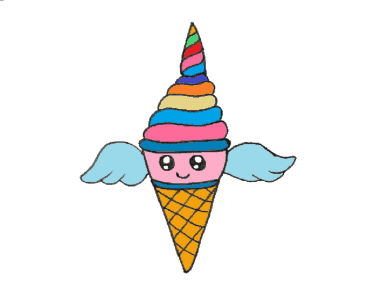 How to draw a UNICORNIO ice cream cute and easy – Ice cream drawing step by step