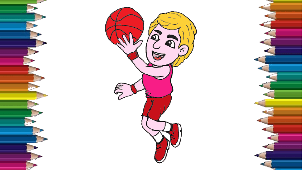 How to draw a basketball player cute and easy – Cartoon basketball player drawing step by step for beginners