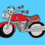 How to draw a motorbike cute and easy – Cartoon motorbike drawing step by step for beginners