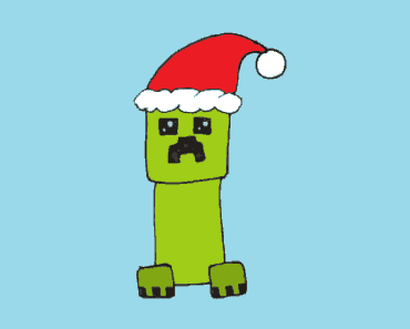 How to draw a creeper from minecraft ( Christmas ) step by step – creeper drawing easy for beginners