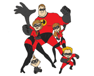 The incredibles 2 cartoon drawing and coloring for kids