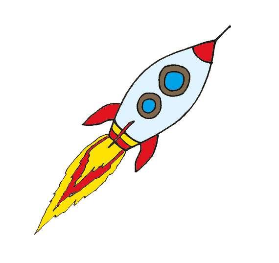 easy rocketship drawing