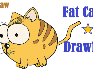 How to draw a Cartoon kitten step by step – Fat cat drawing cute and easy