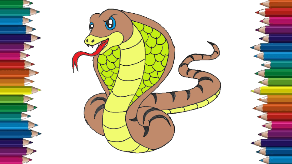 How to draw a Cobra cute and easy – Cartoon Snake drawing step by step for beginners