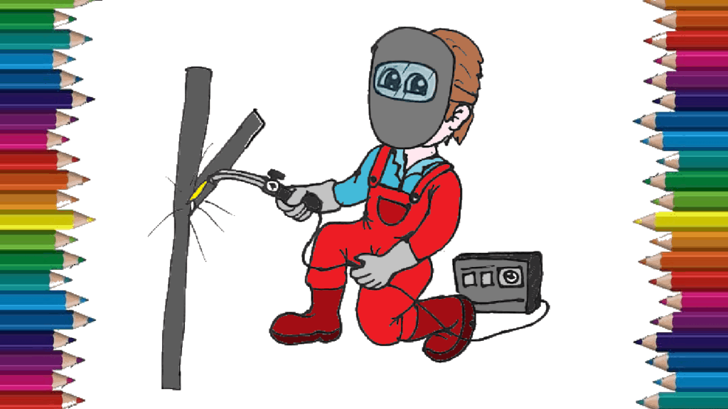 How to draw a welder cute and easy for beginners