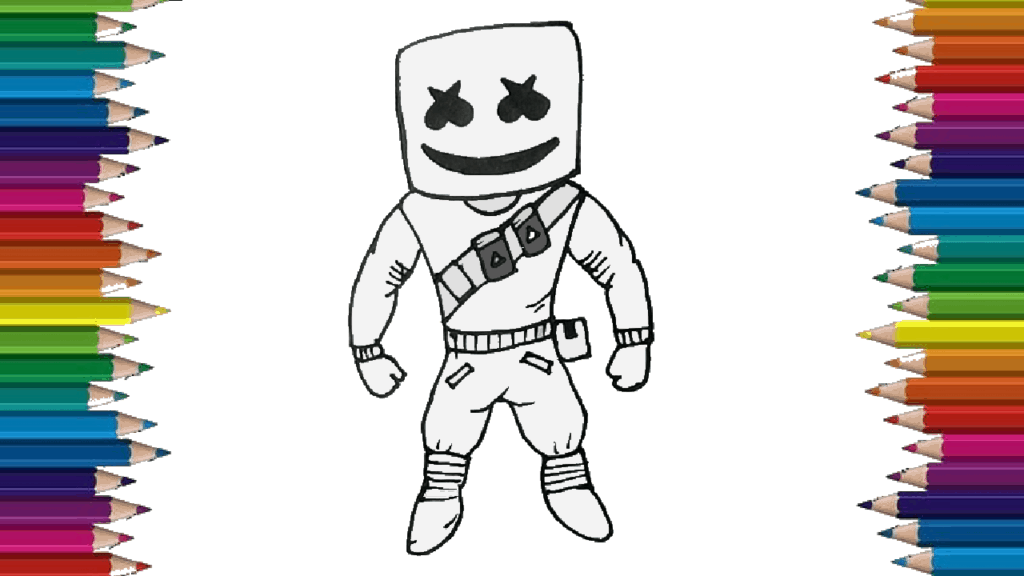 How to draw marshmello from fortnite - Fortnite drawing easy for Beginners