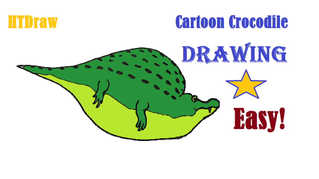 How to draw cartoon crocodile – Fat crocodile drawing and coloring