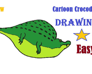 How to draw cartoon crocodile – Fat crocodile drawing and coloring