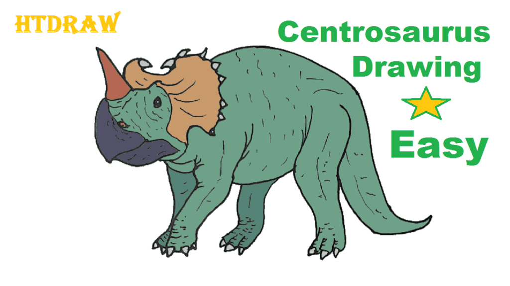 How to draw a Centrosaurus step by step