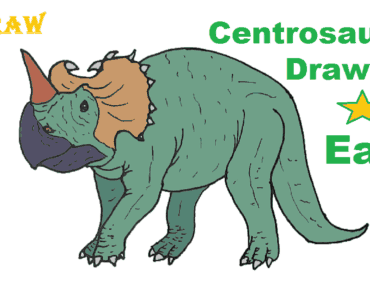 How to draw a Centrosaurus step by step