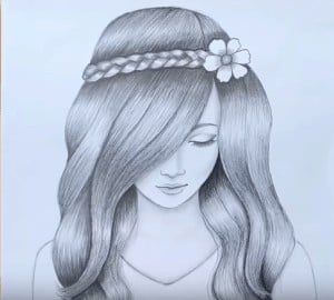 Beautiful Girl Drawing with Pencil - Cool Drawing Idea-saigonsouth.com.vn