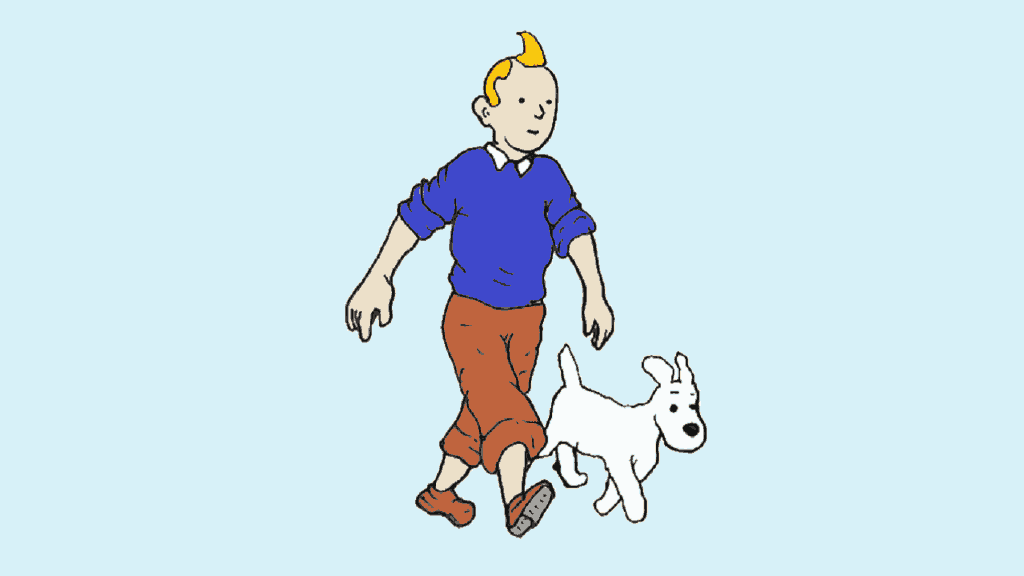 How to draw Tintin and Snowy step by step