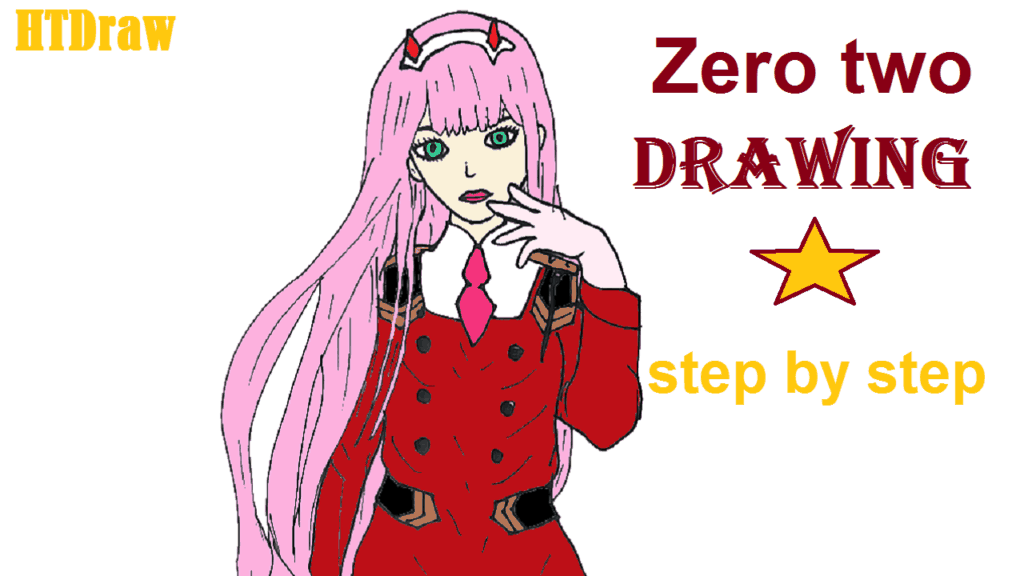 How to draw Zero two [Darling In The Franxx] step by step