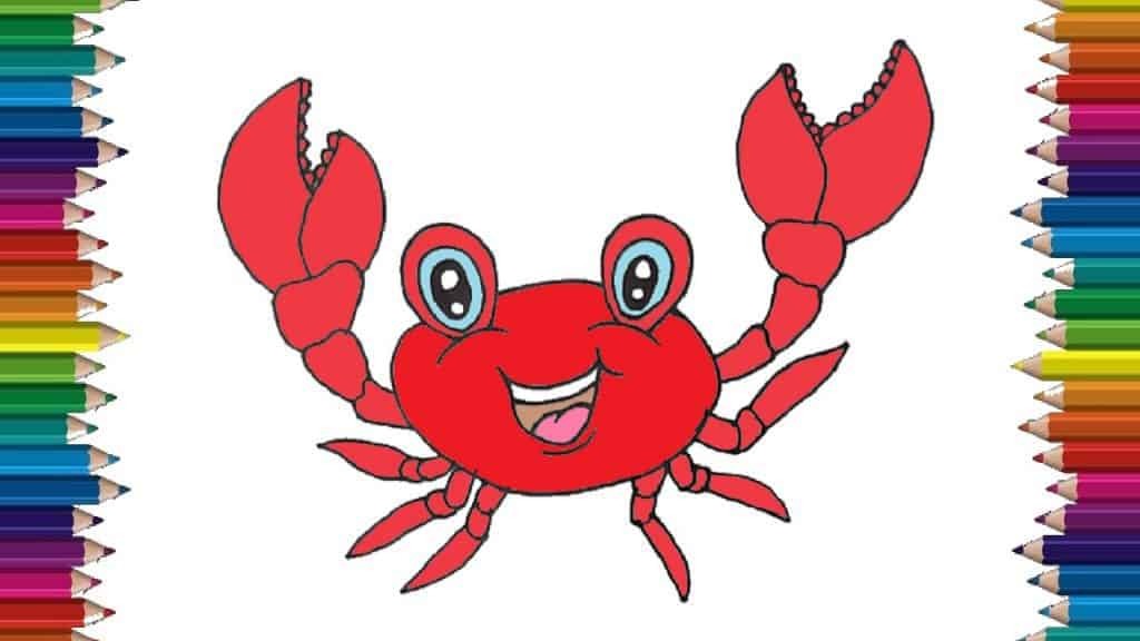 How to draw a cartoon crab easy