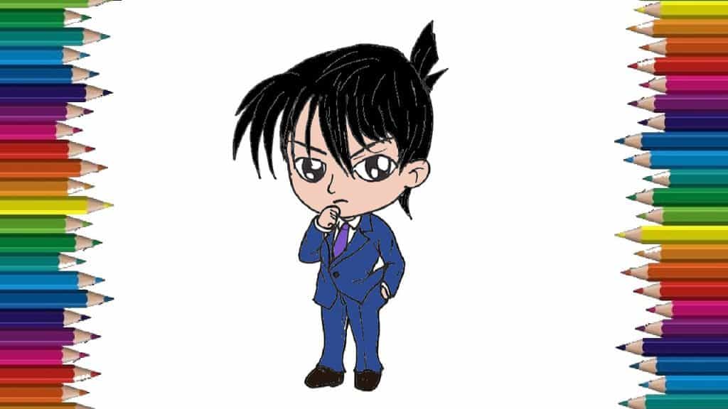 How to draw Detective Conan step by step