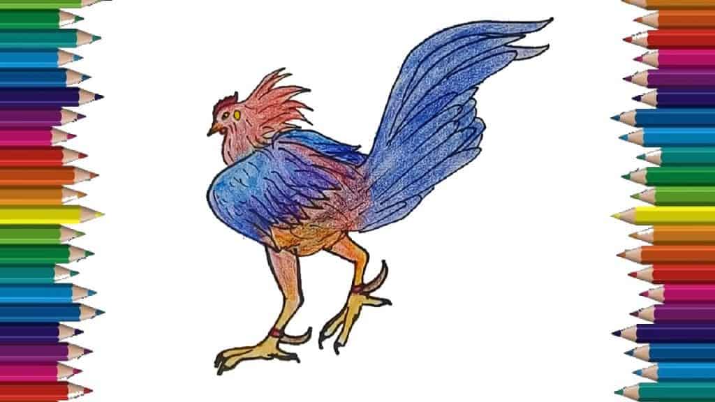 How to draw a chicken step by step | Fighting-cock drawing