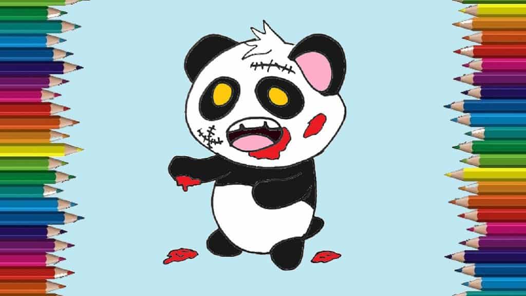 How to draw a panda halloween easy