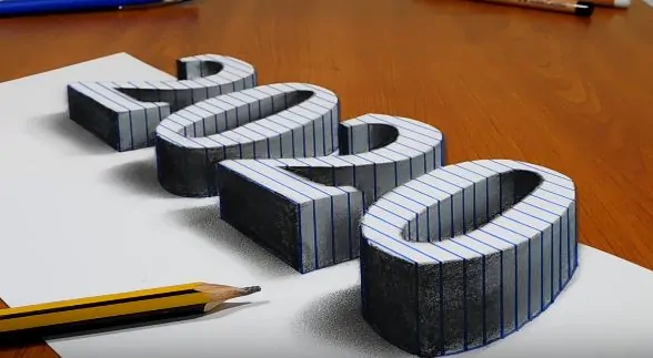 How to Draw 2020 – 3D Drawing Trick Art