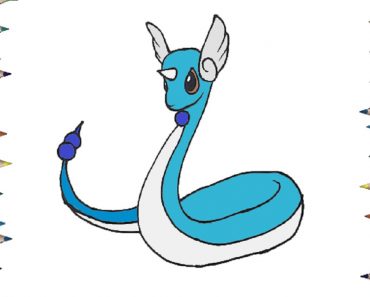 How to draw dragonair from pokemon step by step