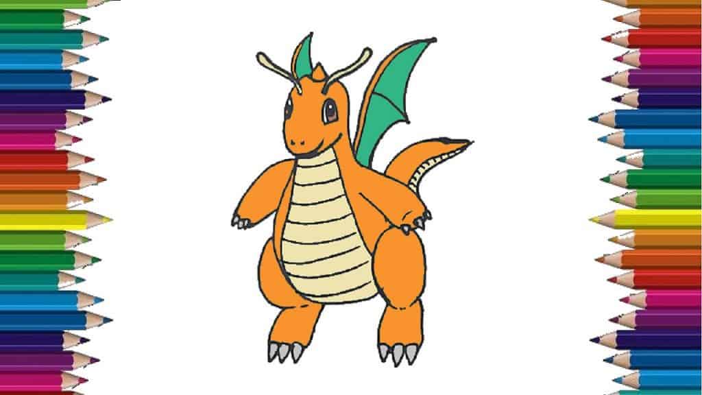 How to draw Dragonite from Pokemon step by step