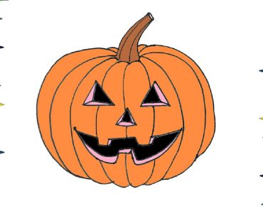 How to draw a Halloween pumpkin | Halloween pumpkin with evil scary smile