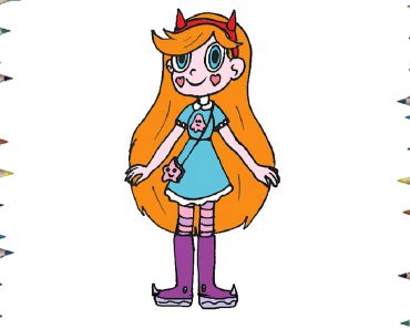 How to draw Star Butterfly from Star vs the Forces of Evil step by step