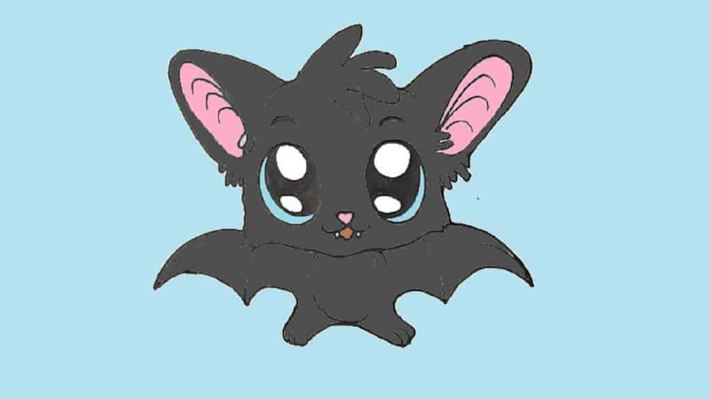 How to draw a cartoon bat cute and easy