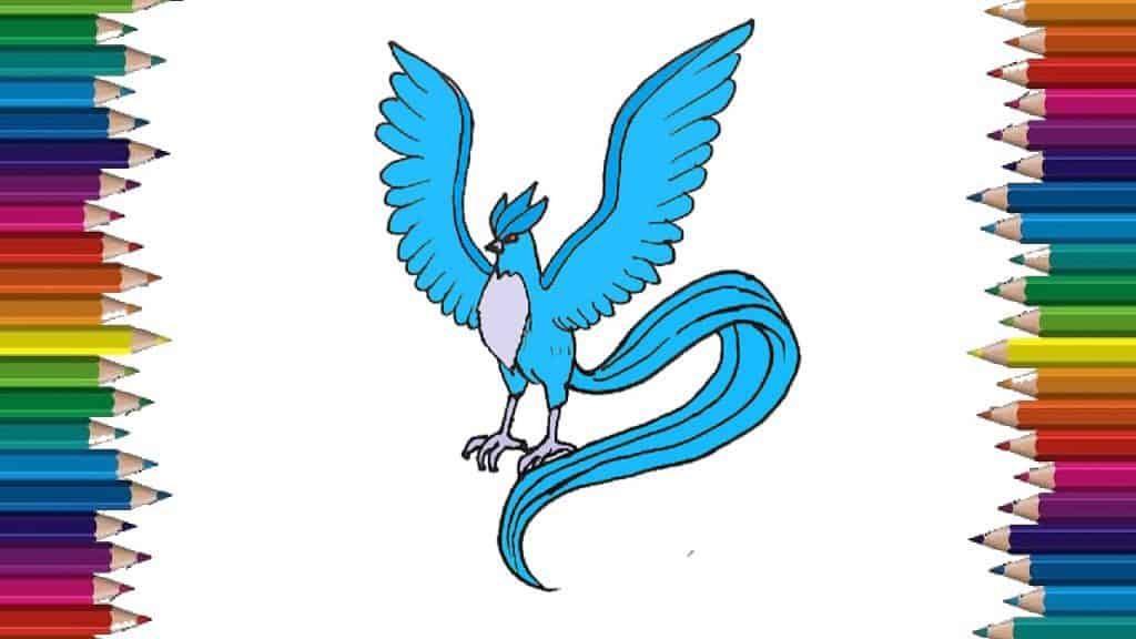 How to draw Articuno from Pokemon step by step