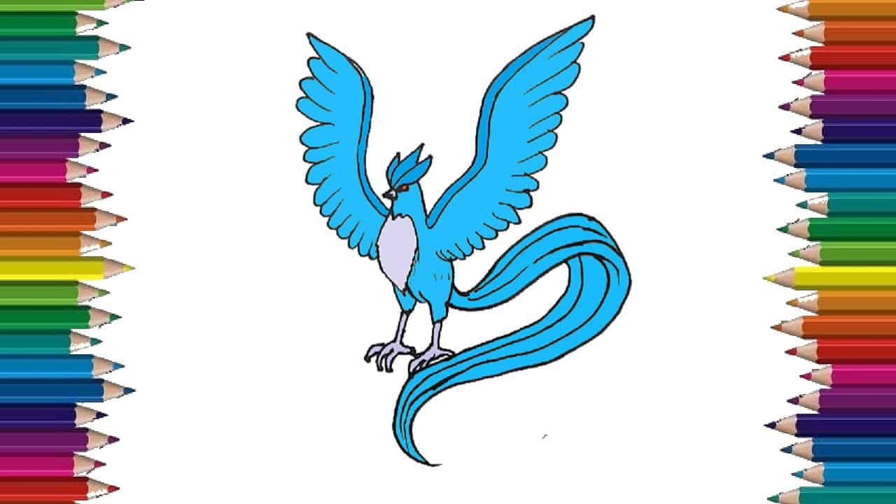 How to draw Articuno from Pokemon step by step
