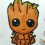 How to draw baby Groot from guardians of the galaxy