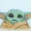How to draw baby Yoda from Star wars