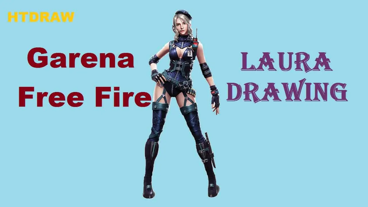 LAURA from Free Fire drawing step by step