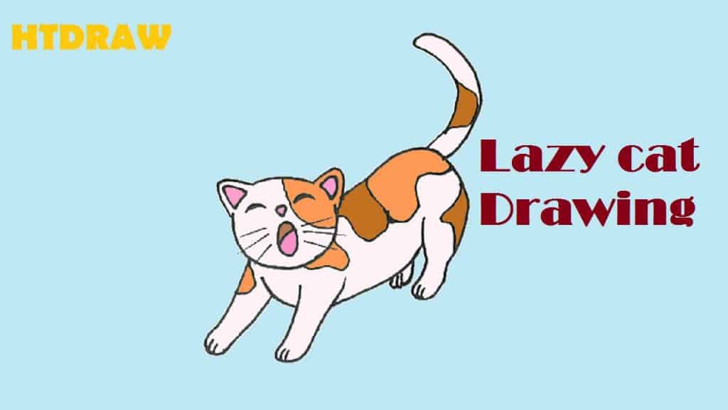 How to draw a lazy cat step by step