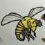 How to draw a wasp step by step