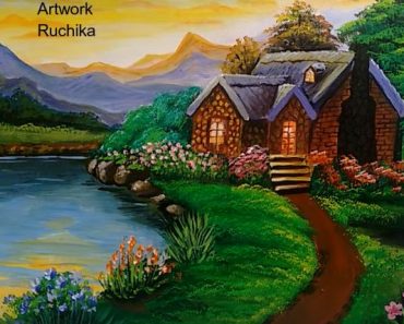 Beautiful Scenery Lake landscape painting