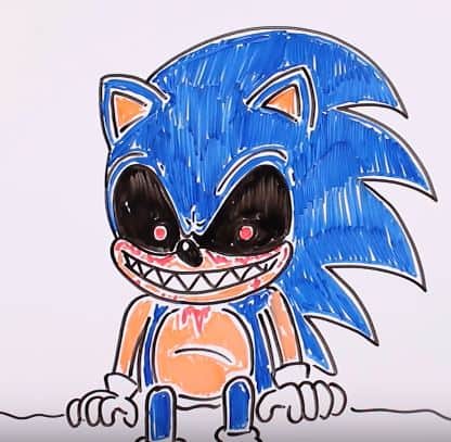 How to Draw Sonic.EXE - Really Easy Drawing Tutorial