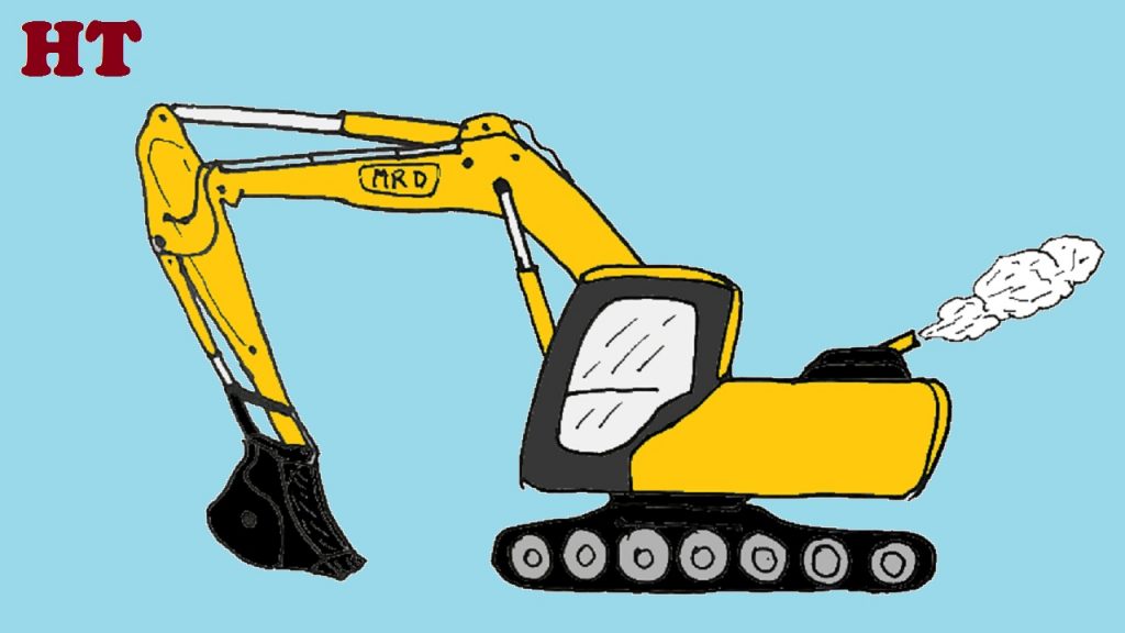 How to draw an Excavator easy