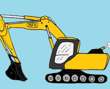 How to draw an Excavator easy