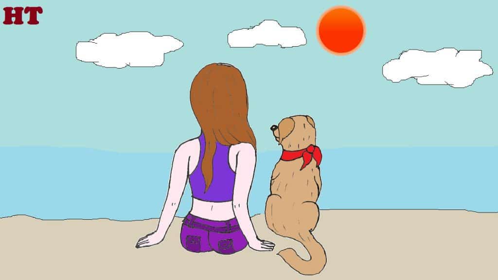 Girl and dog Are Best Friends drawing easy