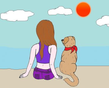 Girl and dog Are Best Friends drawing easy