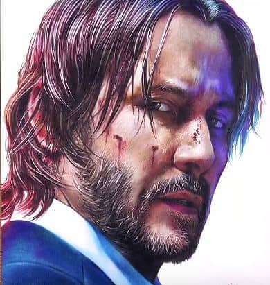 How to draw John Wick (Keanu Reeves) - How to draw step by step