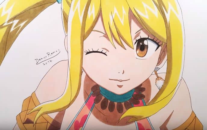 How To Draw Lucy Hertfilia From Fairy Tail Dragon Cry Collab How To Draw Step By Step