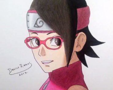 How to draw Sarada Uchiha from Boruto: Naruto the movie