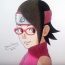 How to draw Sarada Uchiha from Boruto: Naruto the movie