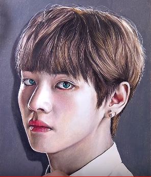 How to draw Tae Hyung from K-pop boy group BTS