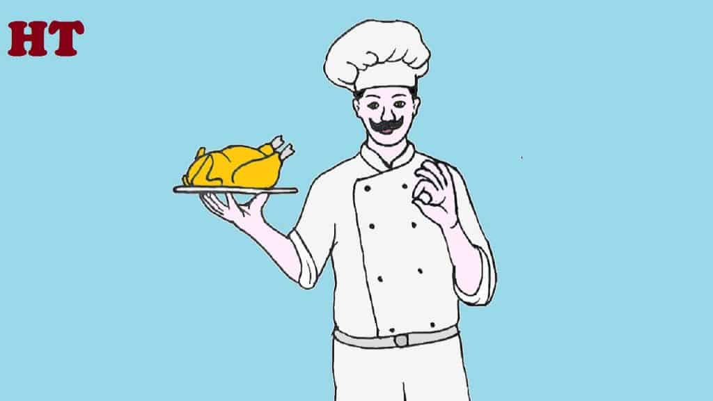 How to draw a cartoon chef step by step