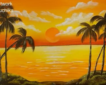 How to paint Sunset in the Ocean